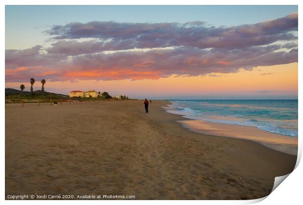 Sunset on the beach of Saint Salvador - 1 Print by Jordi Carrio