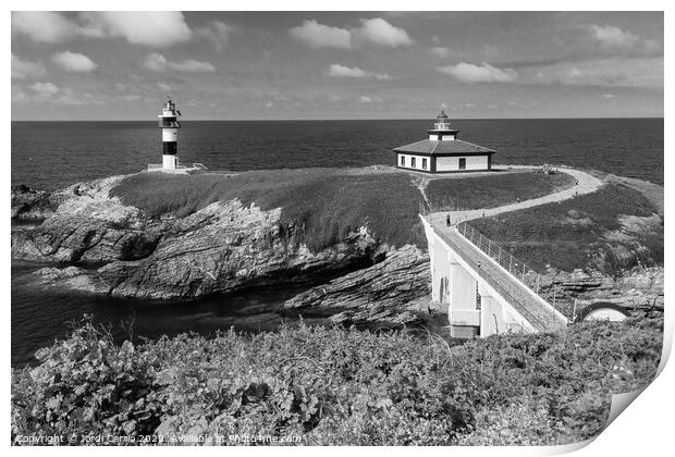 Lighthouse on Pancha Island, Galicia, Spain Print by Jordi Carrio