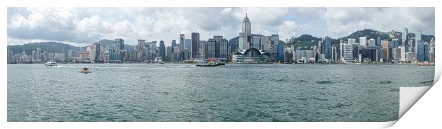Hong Kong island view from Victoria harbor Print by Svetlana Radayeva