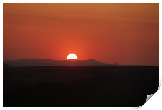 Sunset behind Pen-Y-Fan, South Wales Print by Dean Livingstone