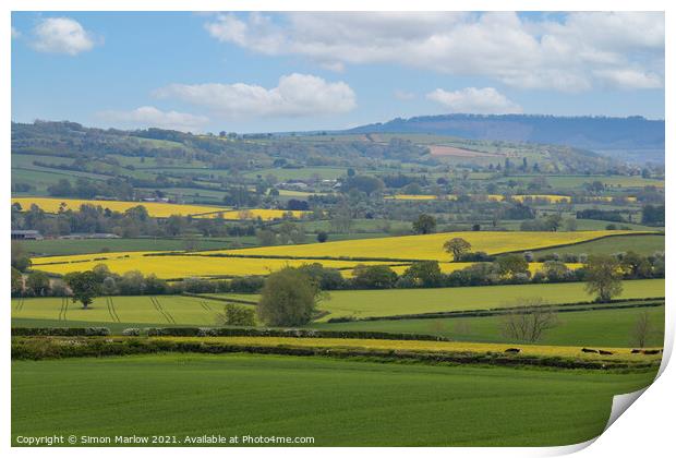 South Shropshire Summer Landscape Print by Simon Marlow