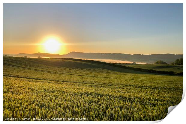 Shropshire Sunrise Print by Simon Marlow