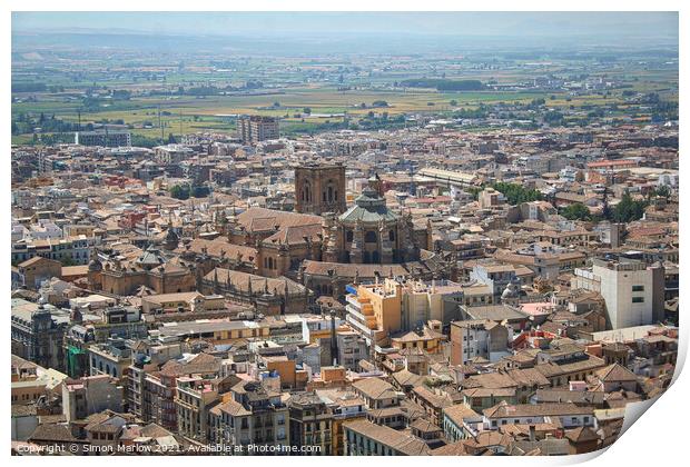 Majestic Granada A Spanish View Print by Simon Marlow