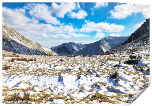 Winter in Snowdonia taken from Bwlch Print by Simon Marlow