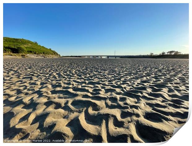 Low down view at Harlech beach, Snowdonia Print by Simon Marlow