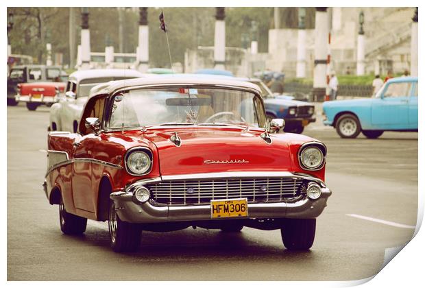 Havanas Timeless Chevrolet Print by Simon Marlow