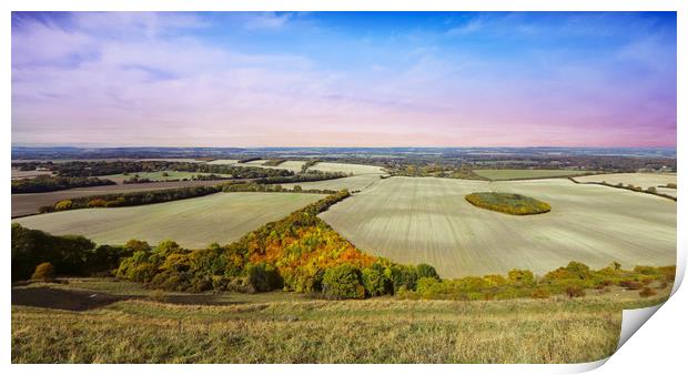 Inkpens Autumn Countryside Glory Print by Simon Marlow