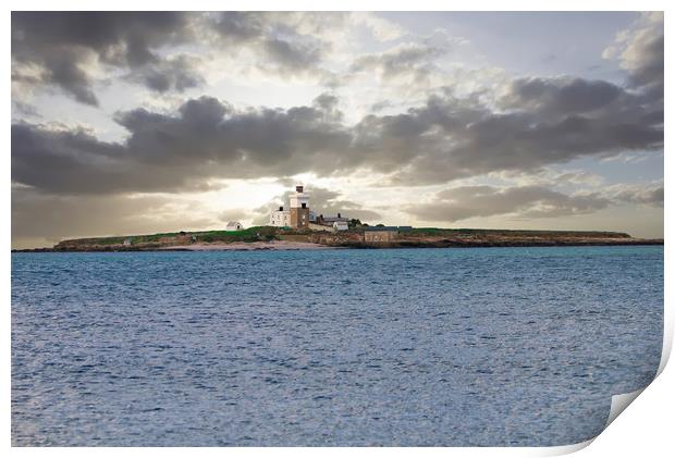 Lighthouse on Coquet Island, Northumberland Print by Simon Marlow