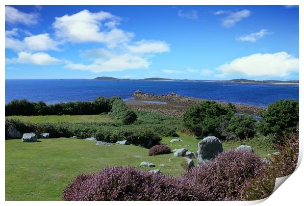 A view of Samson from St Marys, Scilly Isles Print by Simon Marlow