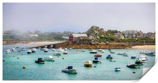 Foggy morning at St Mary's, Scilly Isles Print by Simon Marlow