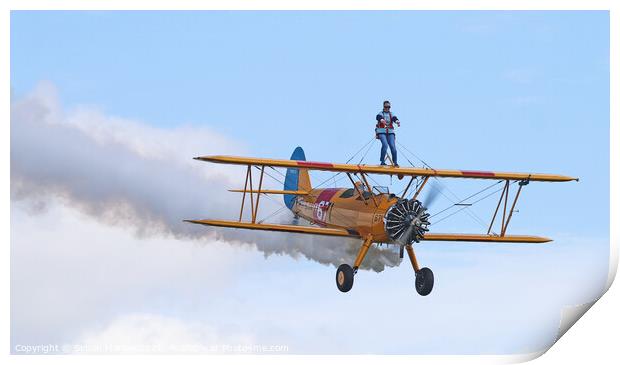 Wing Walking on a classic plane Print by Simon Marlow