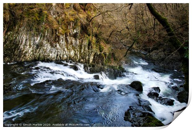 Swallow Falls, Snowdonia National Park Print by Simon Marlow