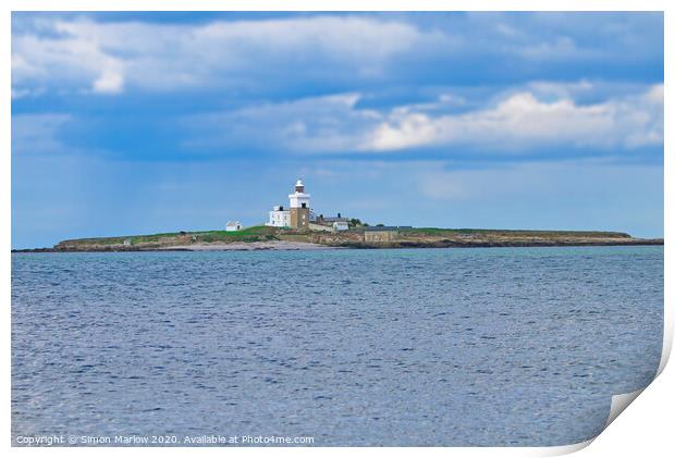 Guiding Light on Amble Island Print by Simon Marlow