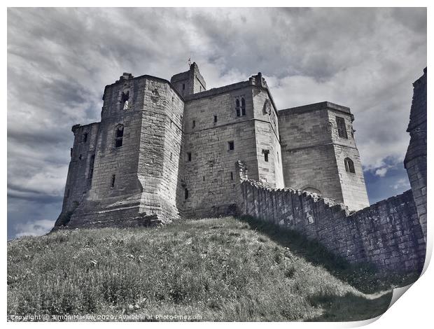 Warkworth Medieval Castle Print by Simon Marlow