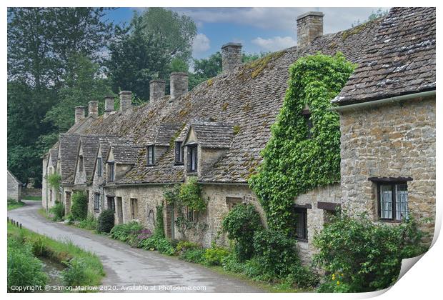 Enchanting Cotswold Cottages Print by Simon Marlow