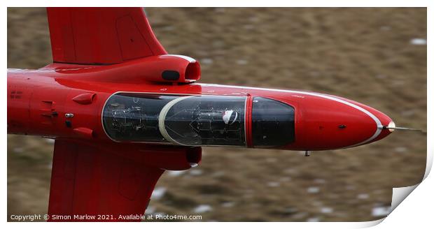 Close up of a Red Arrows Hawk in the Mach Loop, Sn Print by Simon Marlow