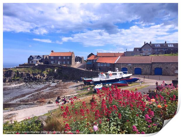 Craster Harbour Print by Simon Marlow