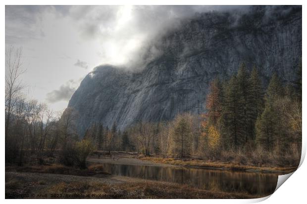 Yosemite national park in the fall Print by Arun 