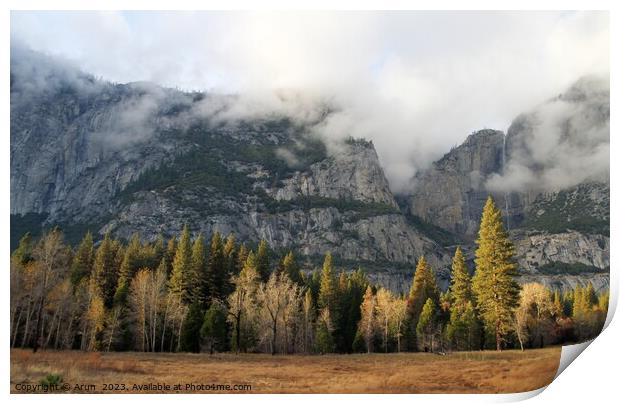 Yosemite national park in the fall Print by Arun 