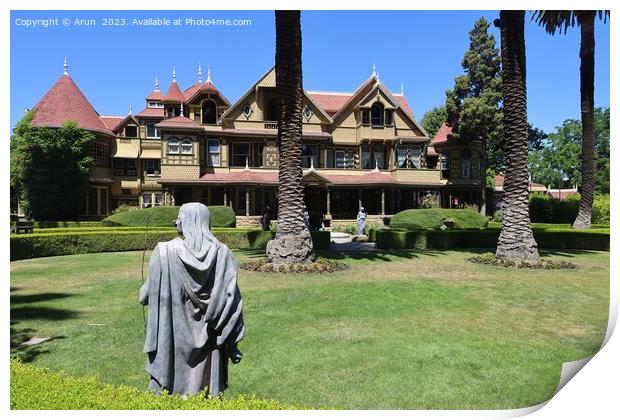 Winchester Mystery House in San Jose California Print by Arun 