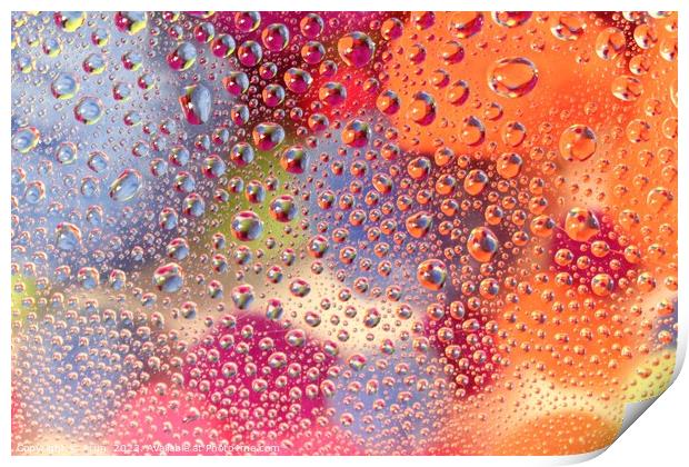 Close up of water drops Print by Arun 