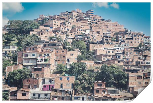 Comuna 13 Slum in Medellin, Colombia Print by federico stevanin
