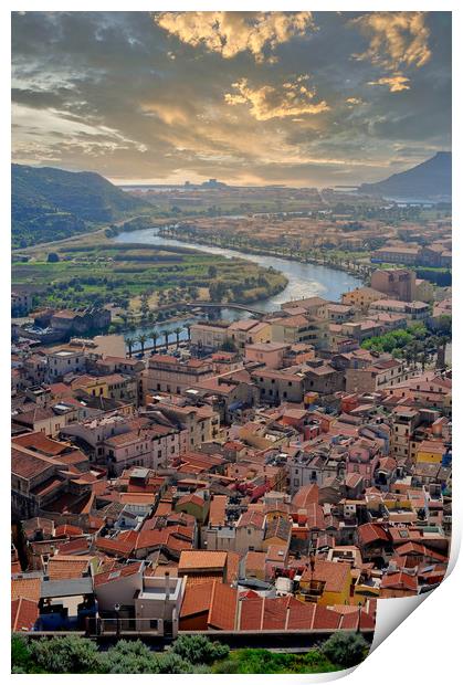 Vertical shot of Bosa in Sardinia, Italy Print by federico stevanin