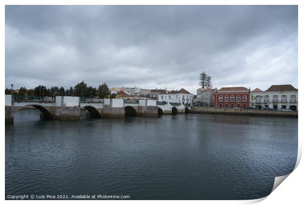 Tavira city view with river gilao in Algarve, Portugal Print by Luis Pina