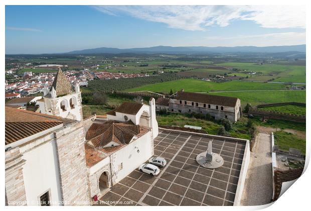 View of Estremoz city from castle in Alentejo, Portugal Print by Luis Pina