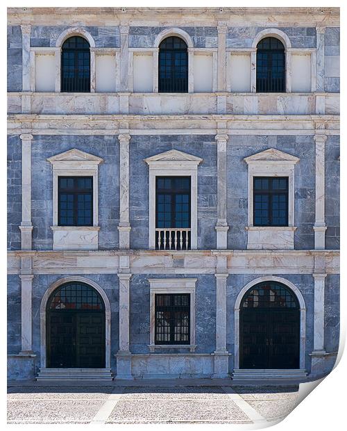 Window architecture details of Paco ducal in Vila Vicosa in Alentejo, Portugal Print by Luis Pina