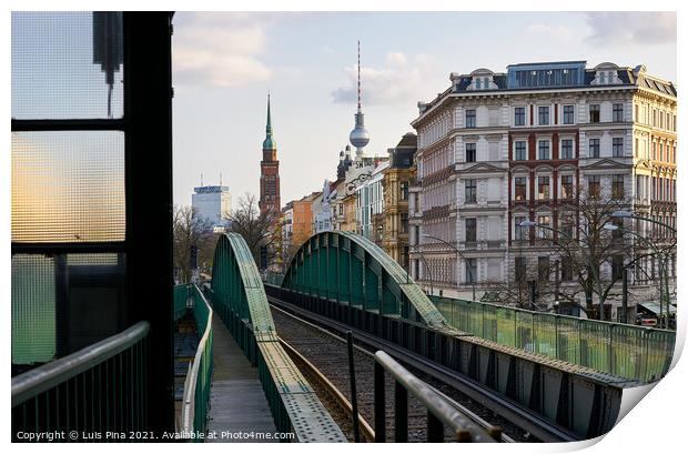 View from a Subway station in Berlin with colorful buildings, in Germany Print by Luis Pina