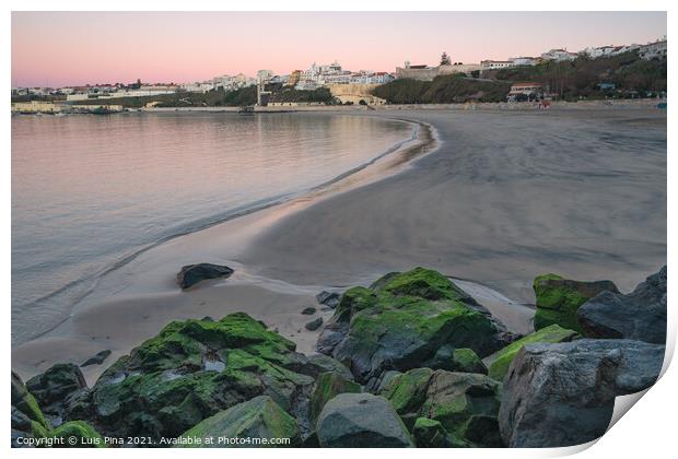 Sines beach at sunset in Portugal Print by Luis Pina