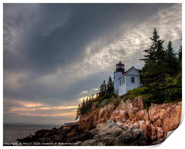 Bass Harbor lighthouse in Acadia NP Print by Miro V