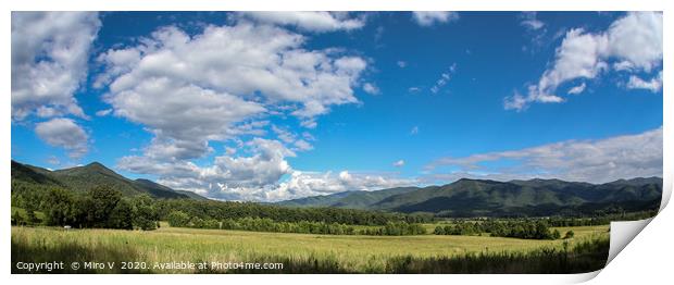 Great Smoky Mountain NP view from  Cades Cove, Ten Print by Miro V