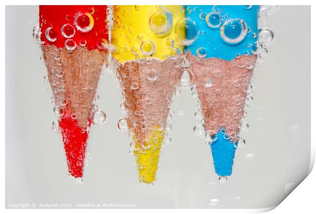 colorful pencil under water Print by  Bullysoft