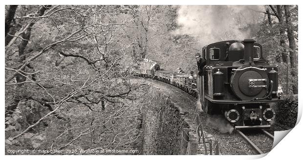 Fairlie hauled slate train at Creuau. Print by mark baker