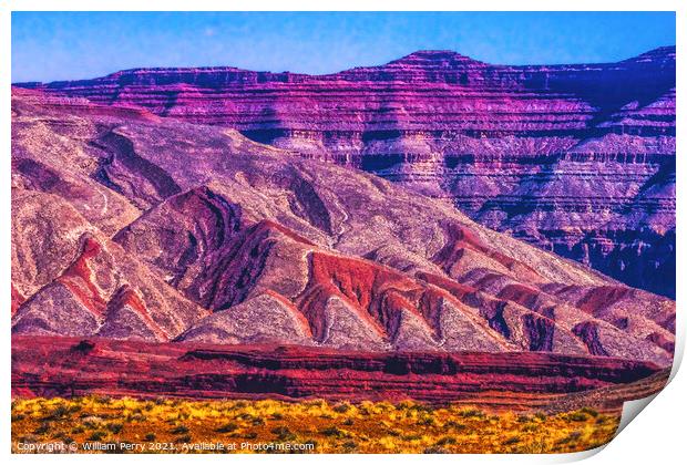 Colorful Canyon Rock Formation Mexican Hat Monument Valley Utah Print by William Perry