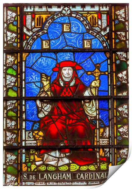 Cardinal Langham Stained Glass Chapter House Westminster Abbey L Print by William Perry