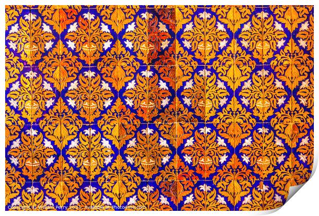 Colorful Tiles Plaza de Espana Square Seville Spain Print by William Perry