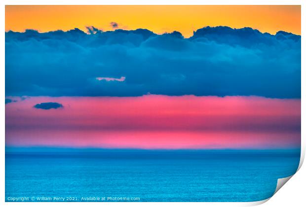 After Sunset La Jolla Heights San Diego California Print by William Perry