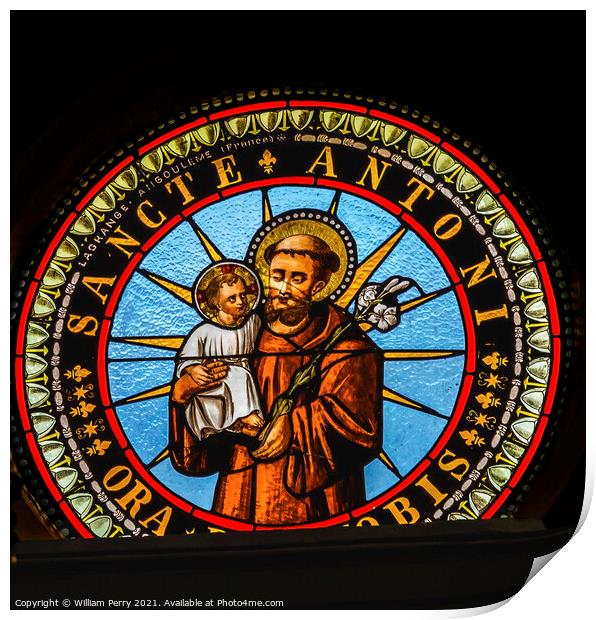 Saint Anthony Stained Glass Cathedral Punta Arenas Chile Print by William Perry