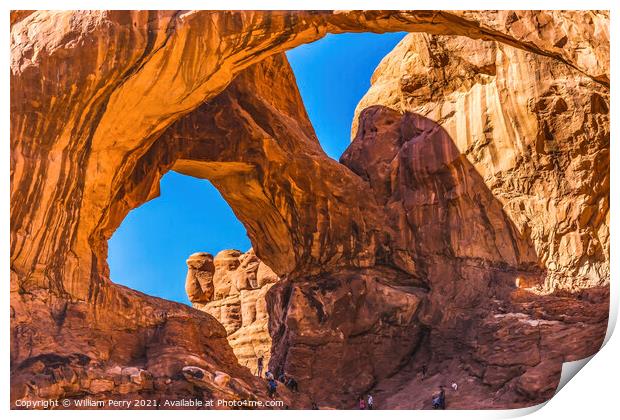 Double Arch Rock Canyon Windows Section Arches National Park Moa Print by William Perry
