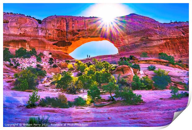 Wilson Arch Sun Rock Canyon Moab Utah  Print by William Perry