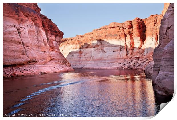 Pink Antelope Canyon Reflection Lake Powell Arizona Print by William Perry