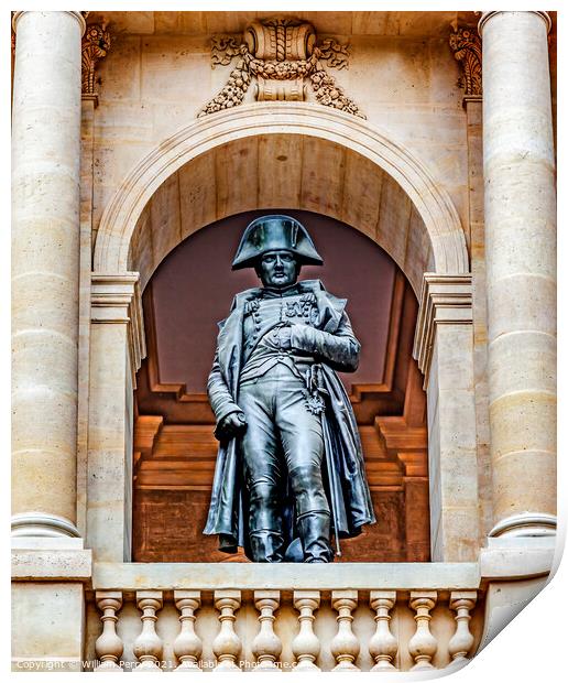 Napoleon Statue Courtyard Les Invalides Paris France Print by William Perry
