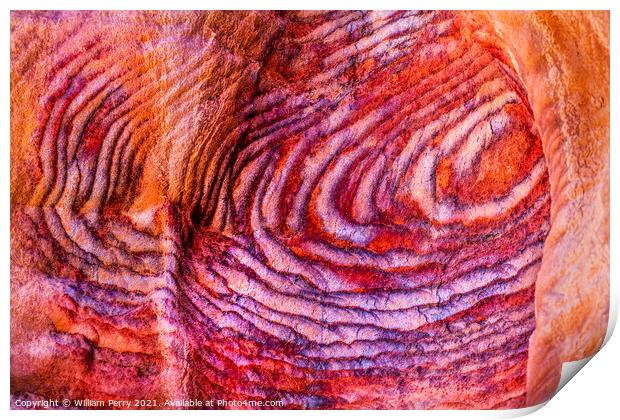 Red Rock Circles Abstract Near Royal Tombs Petra Jordan Print by William Perry
