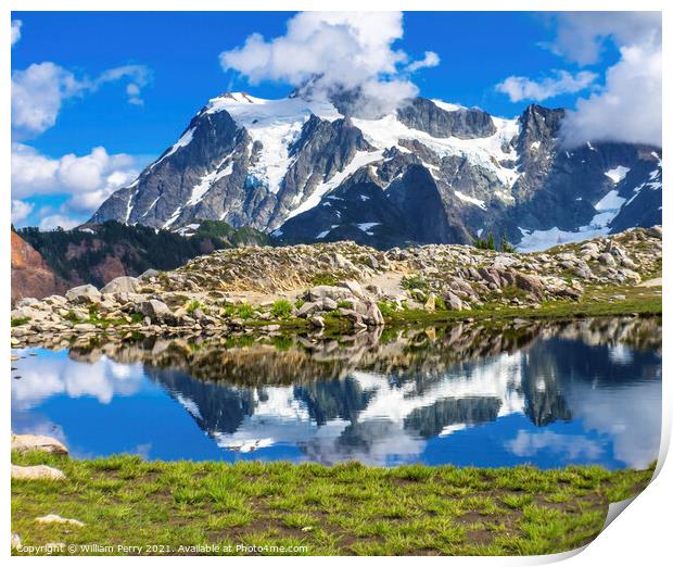 Mount Shuksan Pool Artist Point Washington State  Print by William Perry
