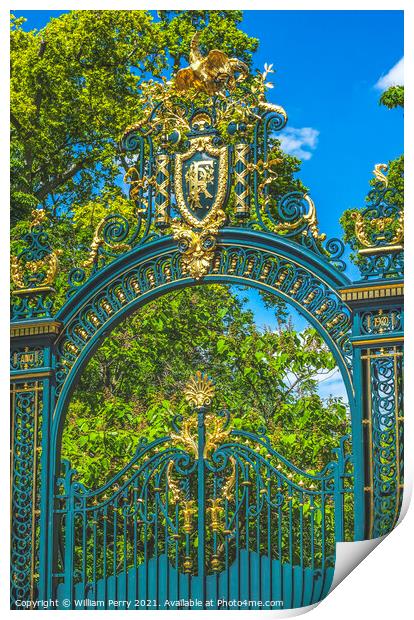 Golden Entrance Gate Elysee Palace Paris France Print by William Perry