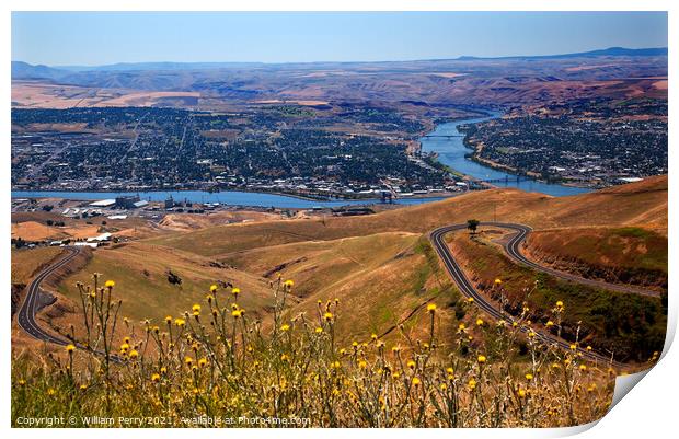 Lewiston Hill Snake River Idaho Print by William Perry