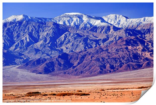 Snowy Panamint  Mountains Death Valley National Park California Print by William Perry